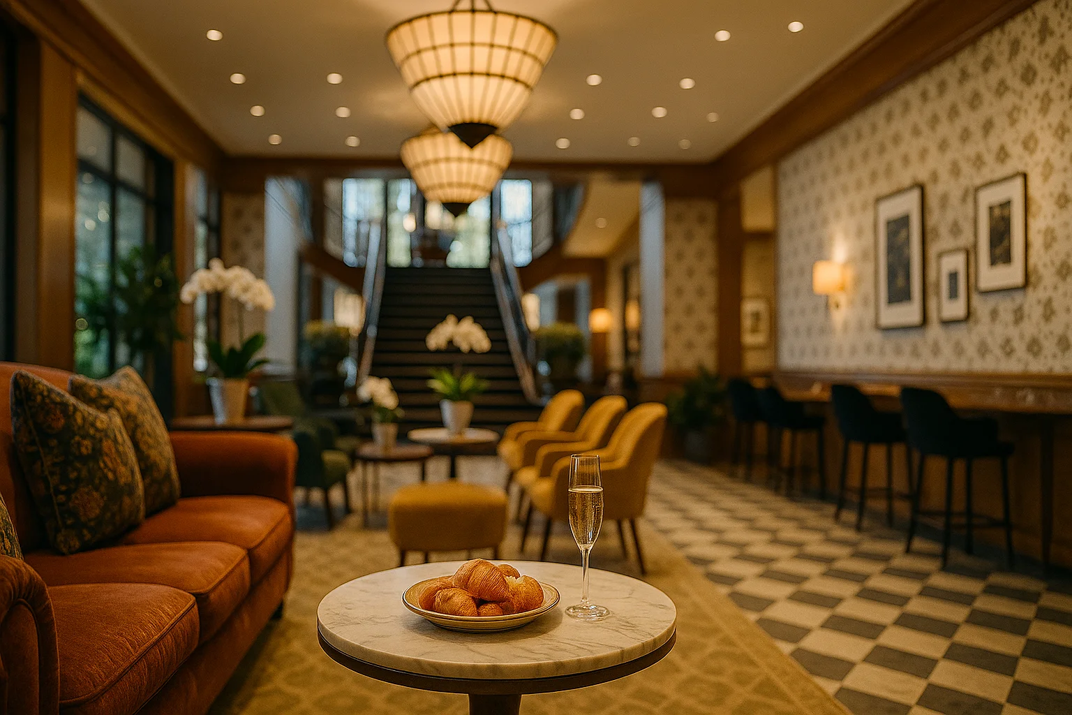 Elegant hotel lobby - Pause & Pivot 2025 women's leadership retreat Boston